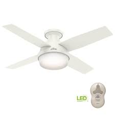 Maybe you would like to learn more about one of these? Hunter Dempsey 44 In Low Profile Led Indoor Fresh White Ceiling Fan With Universal Remote 59244 The Home Depot White Ceiling Fan Hugger Ceiling Fan Ceiling Fan