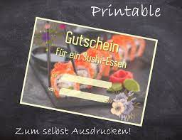 Pdf Sushi Gutschein Template Zum Ausdrucken Download Einladung Postkarte Gutschein Selber Machen Gutscheine Gutschein Gestalten