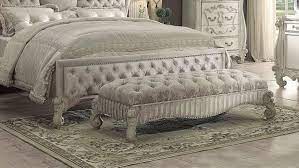 Mattress & boxspring are sold separately. Buy Acme Versailles 21127ek King Panel Bedroom Set 5 Pcs In Ivory White Bone Velvet Online