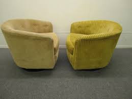 Danish leather swivel chair bent wood mid century retro vintage. Wonderful Pair Milo Baughman Style Swivel Barrel Back Tub Chairs Mid Century At 1stdibs