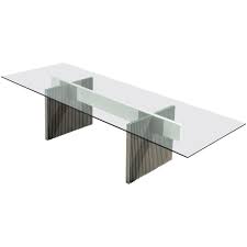 Large Dining Conference Table With Glass And Metal Base Glass Dining Room Table Glass Conference Table Coffee Table
