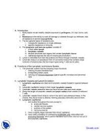 Lymphatic System Human Anatomy Lecture Notes Docsity