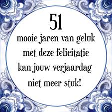 Bol Com Verjaardag Tegeltje Met Spreuk 51 Jaar 51 Mooie Jaren Van Geluk Met Deze