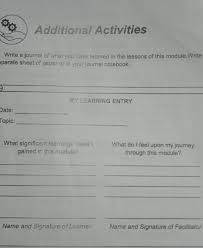 I liked the activity.sana di na maulit. Additional Activities Brainly Ph