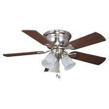 Indoor chrome downrod mount retractable chandelier ceiling fan with light and remote control Prominence Home Noranda Bay 42 In Brushed Nickel Led Indoor Residential Flush Mount Ceiling Fan With Light Kit Included 5 Blade Lowe S Canada