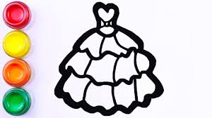 Silahkan download gratis gambarnya (dalam format pdf). Barbie Dress Girls Cute Dress Drawing And Coloring For Girls Kids Pai Painting For Kids Dress Drawing Drawings