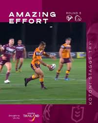The likes of kalyn ponga, shaun johnson and kotoni staggs were unable to line up for their respective sides in round 1, and check out each club's injury list below. Injury Update Turpin Staggs Lodge Fifita Arthars Broncos Soccer Field Brisbane Broncos
