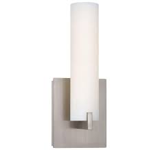 Modern led wall sconce lighting fixture lamps restoration hardware. George Kovacs Tube Led Wall Sconce In Brushed Nickel Lightsonline Com