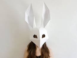 Rabbit Mask Bunny Mask Diy Printable Dj Mask Instant Pdf Download 3d Low Poly Masks Origami Mask Halloween Mask Halloween Diy Paper Paper Mask Diy Bunny Mask