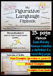 Figurative Language Flipbook Simile Metaphor Alliteration Personification Onomatopoeia Hyperbo Figurative Language Literary Devices Similes And Metaphors