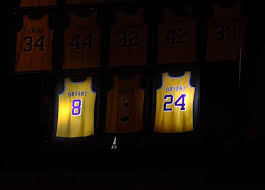 Mens kobe bryant 8 jersey. This Day In Lakers History Nos 8 And 24 Kobe Bryant Jerseys Retired At Staples Center