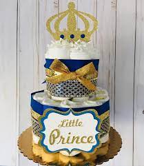 Prince Baby Shower Decoration Little Prince Diaper Cake Etsy Prince Baby Shower Decorations Prince Baby Shower Prince Baby Shower Theme