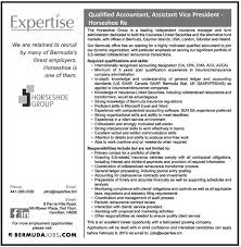 Qualified Accountant Assistant Vice President Horseshoe Re Job Independent Insurance Career Opportunities
