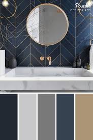 Another great color palette for a bathroom is the use of various pastel colors. Blue Gold Grey Color Inspiration Bathroom Interior Design Bathroom Interior Bathroom Color Schemes