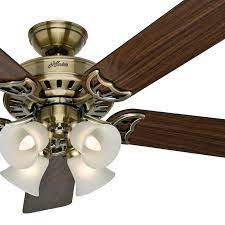 The original ceiling fans by hunter which are also prominent as classic original ceiling fans were already started on the production since 1906. Hunter Fan 52 Inch Traditional Antique Brass Indoor Ceiling Fan With Light Kit Ebay