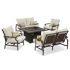 A Complete Firepit Set For Your Patio Can T Get Any Better Than This Outdoor Furniture Hat Beautiful Outdoor Furniture Outdoor Living Room Outdoor Living
