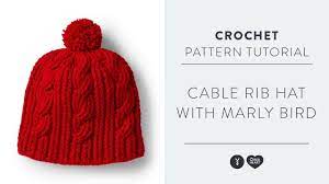 How To Crochet Cable Rib Hat Free Crochet Hat Pattern With Marly Bird Crochet Cable Hat Pattern Free Crochet Hats Free Pattern Crochet Cable Hat Pattern