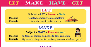 Let synonyms, let pronunciation, let translation, english dictionary definition of let. Causative Verbs In English Let Make Have Get 7esl