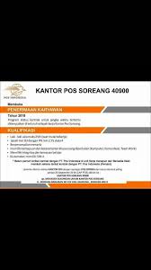 Sampai saat ini, sudah ada lebih dari 4000 kantor pos dan 28000 agenpos yang sudah tersebar di seluruh penjuru indonesia. Lowongan Kerja Kantor Pos Indonesia Persero Minimal D3 Rekrutmen Lowongan Kerja Bulan Mei 2021