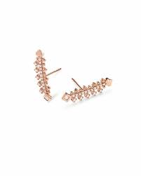 Feminine and understated, these delicate earrings in 14k rose gold are perfect for everyday wear. Indie 14k Rose Gold Earrings In White Diamond Kendra Scott