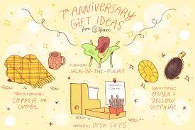 After doing a lot of research including my own experience, i am providing here some of the best wedding anniversary gift ideas for 1st to 5th anniversary, 10th, 15th, 25th & 50th marriage anniversary. Seventh Wedding Anniversary Ideas And Symbols