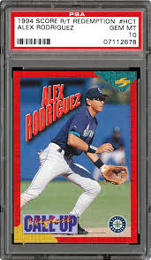 Alex rodriguez 1994 upper deck #24 rookie card near mint to mint $19.95. 1994 Score Rookie Traded Alex Rodriguez Redemption Card Psa Cardfacts