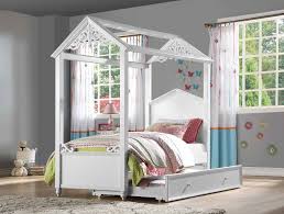 Maybe you would like to learn more about one of these? Acme 37345f Zoomie Kids Mila Rapunzel White Finish Wood Kids Full Size Canopy Bed Scroll Design