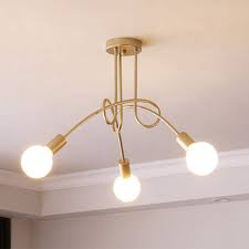Find the right finish brushed nickel flush a white fixture will blend right into the ceiling, and chrome can add a bit of clean sparkle to a kitchen or bathroom. Home Neat Retro 3 Light Semi Flush Mount Ceiling Light Lamp Nordic Iron Chandelier Kitchen Living Room Bedroom Shopee Philippines