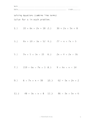 All problems have only positive, whole numbers. Solving Linear Equations In One Variable Worksheet Answers Nidecmege