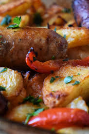 This Recipe For Italian Sausage Potatoes Peppers Onions Starts Off In A Skillet Complete The Taste In 2020 Italian Sausage Recipes Sausage Dishes Stuffed Peppers