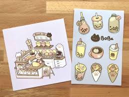 Prints Shirts Stickers Chanteii Makes On Etsy Bubble Tea Tea Illustration Tea Wallpaper