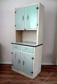 Wooden finishes fit in our pastel look, but bolder black, chrome or red pieces create more of a 50s diner finish. Antiques Atlas Retro Kitchen Larder Cupboard