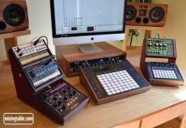 Here S A Beautiful Wooden Desktop Stand From Mixingtable Com Music Studio Room Music Studio Studio Desk