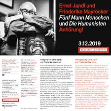 Ein zerbrecher und verstörer ist der tod. Anhorung Ernst Jandl Friederike Mayrocker Adk Berlin