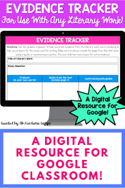 A Great Resource For Your Google Classroom This Evidence Tracker Graphic Organi Middle School Language Arts Classroom Middle School Writing Graphic Organizers