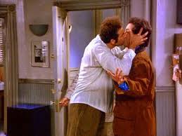 Not That There S Anything Wrong With It No Straight People Kiss All The Time Yeah Yeah That S Normal Lol Seinfeld Seinfeld Best Sitcoms Ever Jerry Seinfeld
