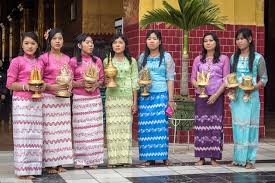 We call ''tamai'' but in english we call skirt. Myanmar National Costume Indochina Tours