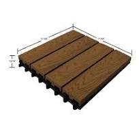 LH EP 12 in. x 12 in. WPC Composite Interlocking Flooring Deck Tiles with  Parallel Design in California Oak (Pack of 11 Tiles) LHMT047-T01R