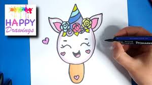 How To Draw A Unicorn Ice Cream Easy Happy Drawings This Great Idea Was Featured Today At Cuteeverything Com Happy Drawing Drawings Kawaii Drawings