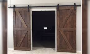 Different from what some people think, your track should not be the exact same size as your door (unless you want a door that does not slide to any size ). Double Barn Doors Rustic Modern Handcrafted Furniture