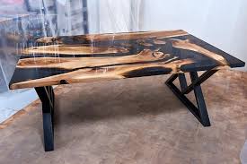 Black River Table Epoxy Resin And Walnut Wood Dining Table Etsy In 2020 Walnut Wood Dining Table Wood Dining Table Walnut Wood