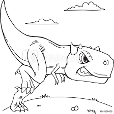 This is a drawing of the dinosaur carnotaurus. Printed Kitchen Splashbacks Cartoon Draw Carnotaurus Dinosaur Coloring Page Vector Illustration Art Nikkel Art Com