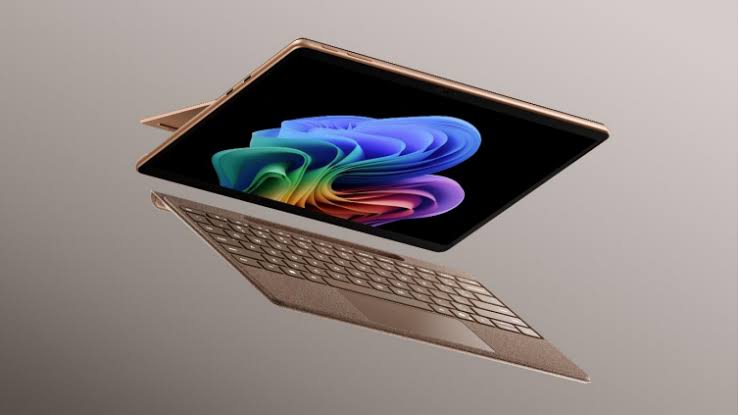 The next-gen Surface Pro 13-inch in Dune with Flex Keyboard, AI generated