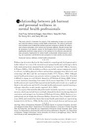 Eine checkliste, die sie sich am besten ausdrucken. Pdf Relationship Between Job Burnout And Personal Wellness In Mental Health Professionals Ana Puig Academia Edu