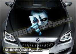 joker printed and laminated air release vinyl car bonnet hood graphics carros tuneados
