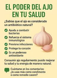 MedicinaTradicional🌱|El consumo y preparación de productos naturales está  en nuestras manos, el ajo aporta con propiedades medicinales beneficiosas  para la salud. Es un antibiótico natural, con la peculiaridad de combatir  infecciones respiratorias,