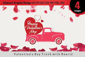 Ready to use with all major electronic cutting machines and can be used with cricut design space, silhouette studio and. Valentine S Day Truck With Hearts Graphic By Gleenart Graphic Design Heart Graphics Graphic Download Valentines
