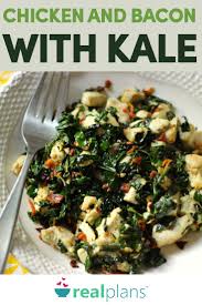 Chicken And Bacon With Kale This Chicken And Bacon With Kale Has Only Three Ingredients And They A Chicken And Kale Recipes Kale Recipes Healthy Kale Recipes
