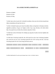 Maka aku berdoa untukmu, agar. Contoh Doa Sebelum Mulai Bertugas