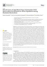 Maybe you would like to learn more about one of these? Pdf Effectiveness Of App Based Yoga Of Immortals Yoi Intervention For Insomnia In Asian Population During Pandemic Restrictions
